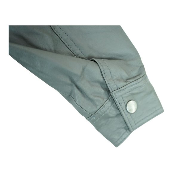 Womens Terry Lewis CLASSIC Luxuries Genuine Leather Gray Size XS Jacket Full Zip - Picture 4 of 5